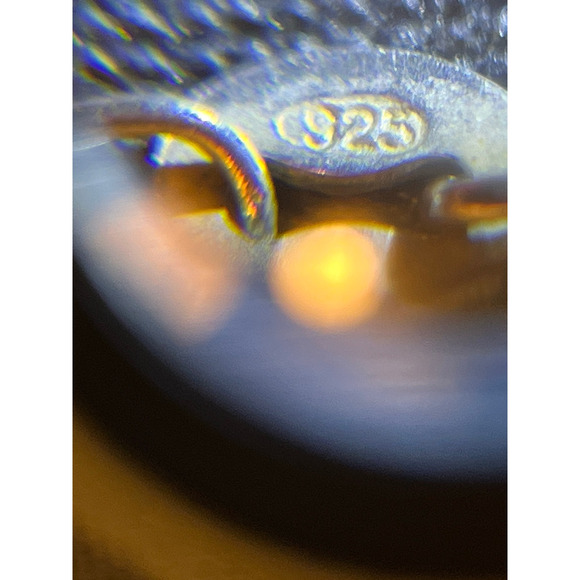 925 Sterling Silver Purple Goldstone Pendant Necklace 20” Box Chain Boho Artisan - Picture 9 of 10